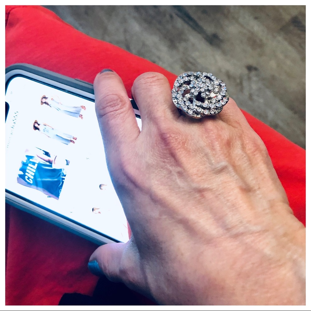 Beautiful pave aux diamonds fashionable ring - Picture 4 of 5